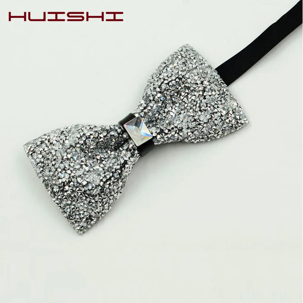 Nœud papillon rose diamant pour homme, nœud papillon strass, accessoire de mariage tendance