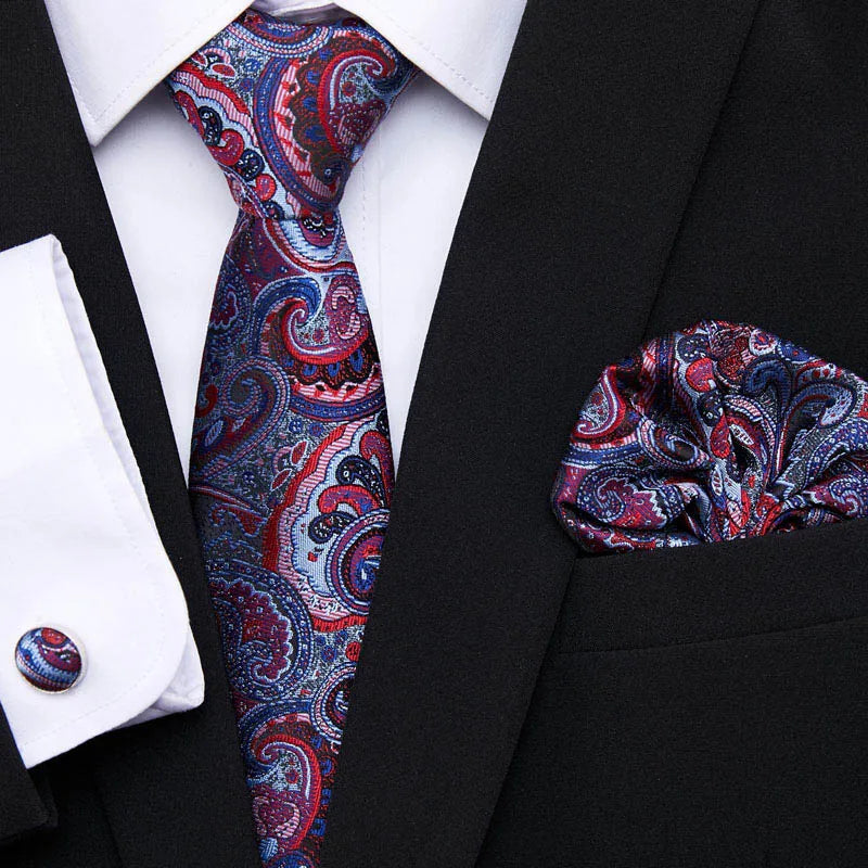 Newest style Green Tie For Men Holiday Present Tie Pocket Squares Set Necktie Striped Wedding Accessories Man