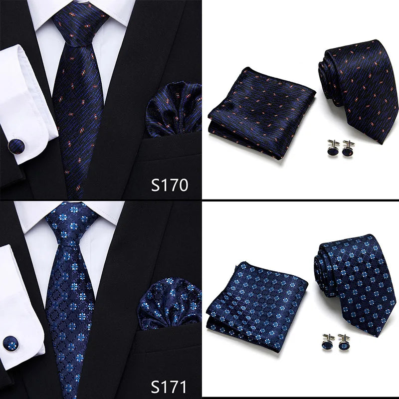 Newest style Green Tie For Men Holiday Present Tie Pocket Squares Set Necktie Striped Wedding Accessories Man