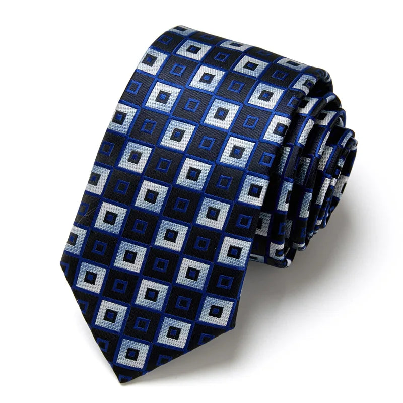 48Colors Classic 7.5cm Tie for Men Silk Tie Luxury Striped Slim Ties for Men Suit Cravat Wedding Party Gravatas