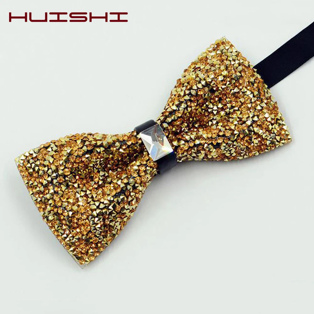 Nœud papillon rose diamant pour homme, nœud papillon strass, accessoire de mariage tendance