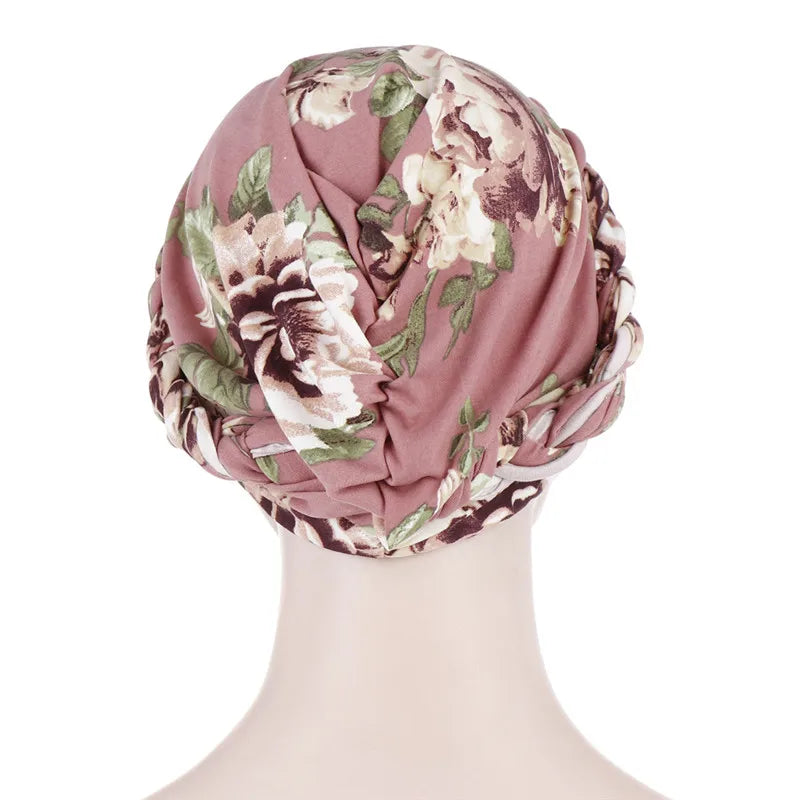 Foulard turban musulman en coton imprimé pour femmes, hijab intérieur islamique, foulards arabes pour la tête, femme musulmane turbante mujer