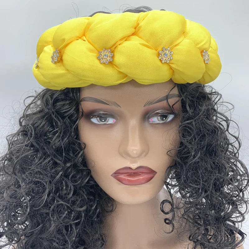 Bronzing Fabric Women's Headbands Elastic Braids Hair Bands Female Turban Cap Party Headwear Accessories Fashion Bandage Bandana