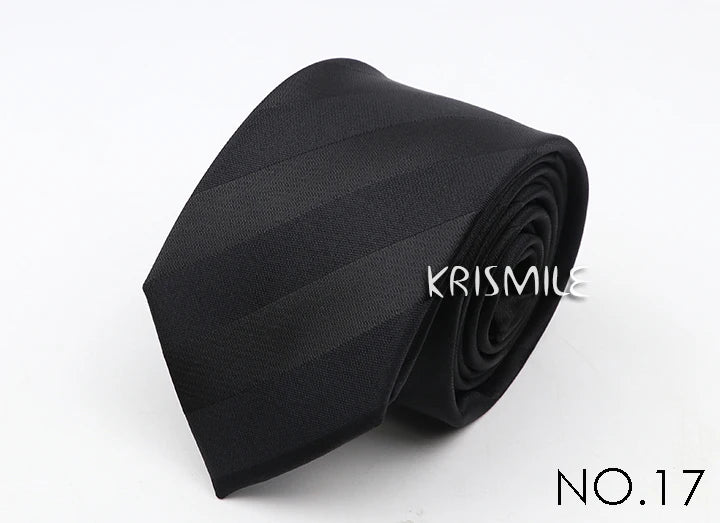 Nouvelle cravate classique à rayures et pois pour homme, jacquard, 7 cm, en polyester, étroite, slim, pour mariage, marié, affaires, costume, chemise, cadeau