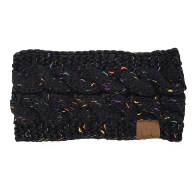 2024 Fashion Bohemia Winter Warm Knitted Headband Hair Accessories Women's CC Wool Wide Hairband Stretch Solid Hairband Headwear