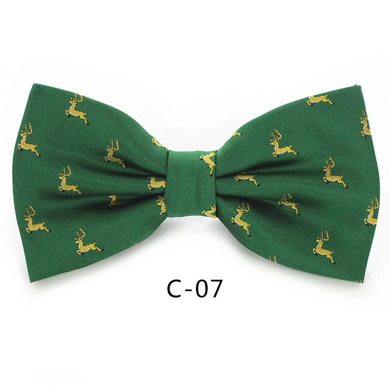 JEMYGINS Christmas Bow Ties for Mens Shirt Snowflake Christmas Tree Pattern Men Silk Bow Tie Christmas Party Gift