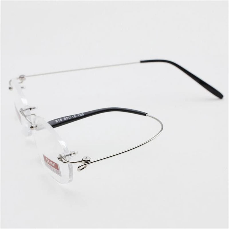 Frameless Nearsighted Glasses Finished Women Men Metal Leg Rimless Square Diopter Eyeglasses -1.0 -1.5 -2.0 -2.5 -3.0 -3.5 -4.0