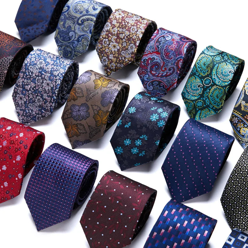 48Colors Classic 7.5cm Tie for Men Silk Tie Luxury Striped Slim Ties for Men Suit Cravat Wedding Party Gravatas