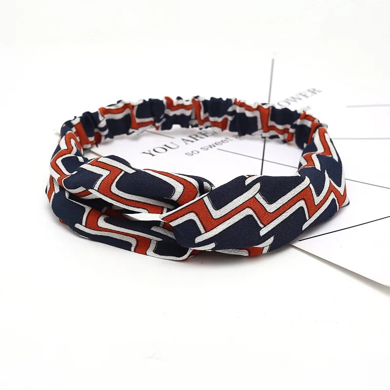 2020 Fashion Bohemian Headband Print Hairbands For Women Girls Vintage Cross Knot Turban Bandanas Headwear Hair Accessories