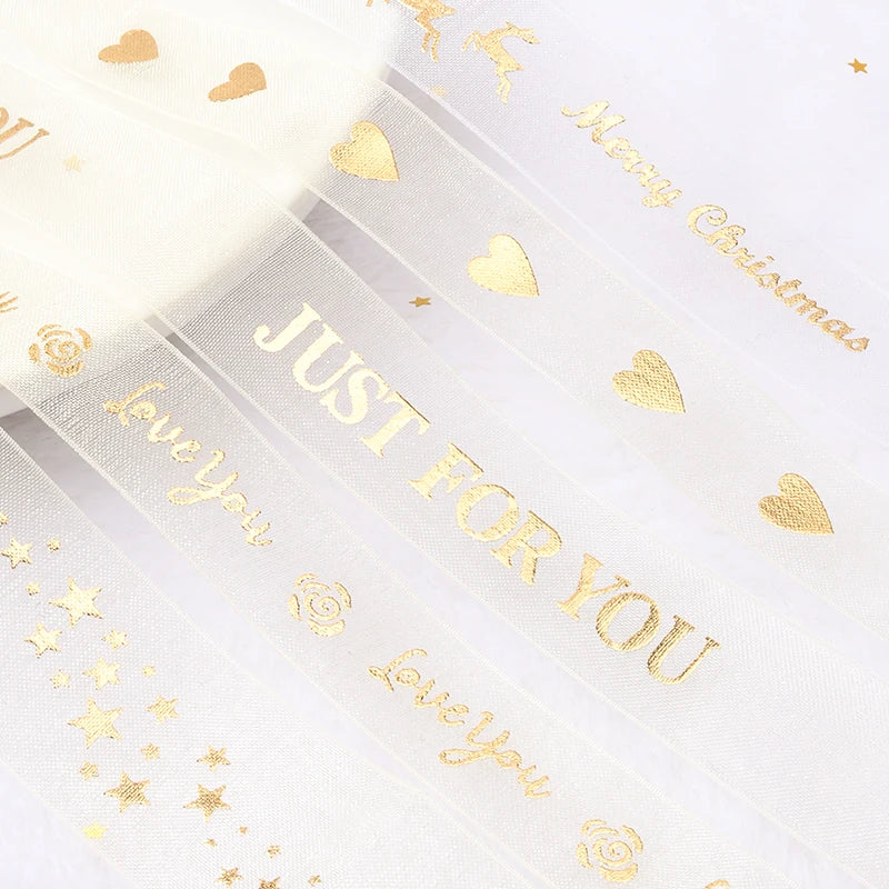 Rubans joyeux anniversaire de 2 à 5 mètres pour amoureux, mariage, fête, Saint-Valentin, pâtisserie, bouquet, nœud papillon, carte, boîte cadeau, emballage, décoration