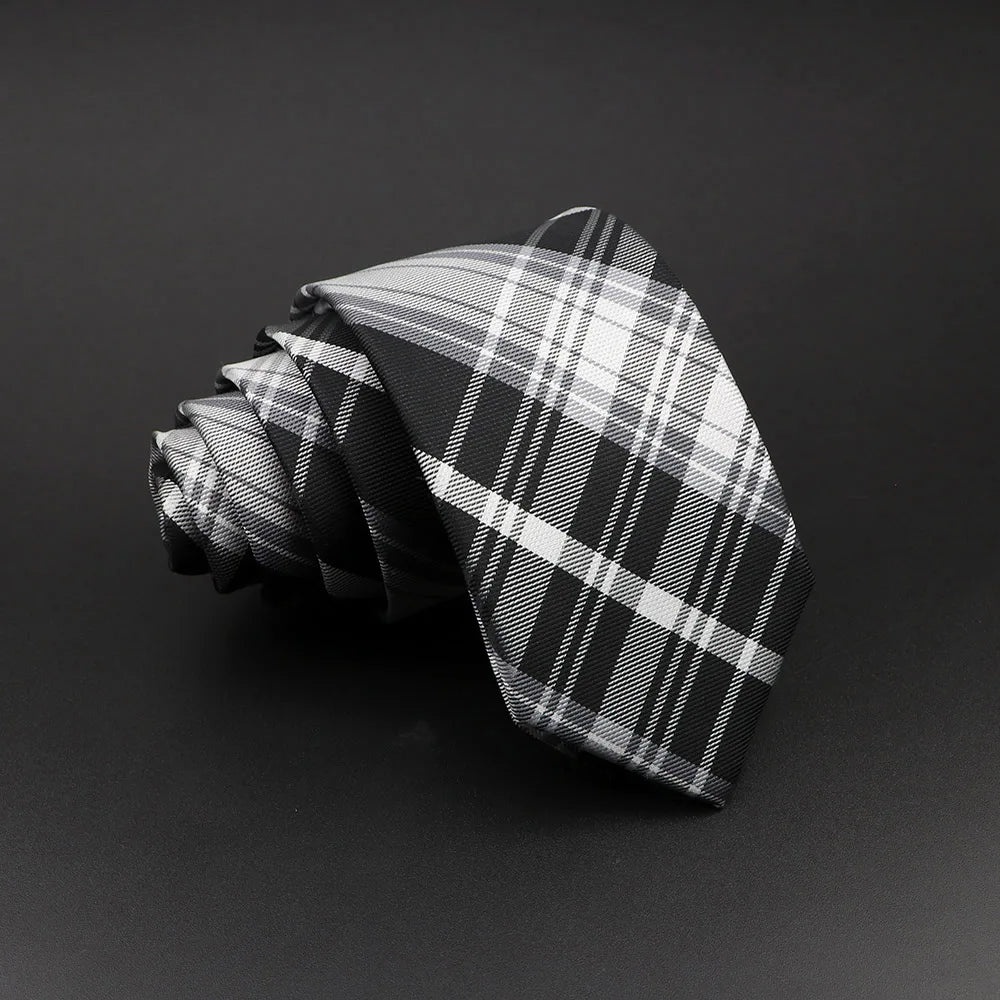 Cravate tissée jacquard pour homme, classique, à carreaux, rayée, en polyester, tendance, pour mariage, affaires, fête, costume, robe, cadeau