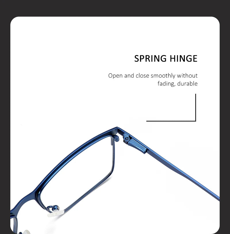 ZENOTTIC Men Titanium Alloy Optical Glasses Frame Fashion Male Square Eyewear Ultralight Metal Non-Prescription Eyeglasses