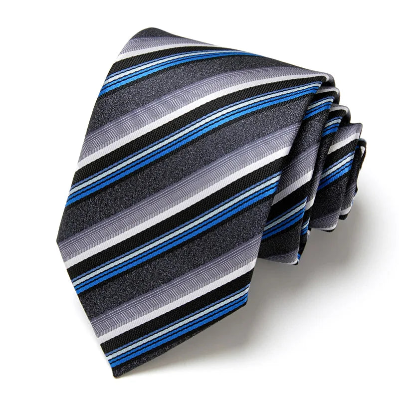 48Colors Classic 7.5cm Tie for Men Silk Tie Luxury Striped Slim Ties for Men Suit Cravat Wedding Party Gravatas