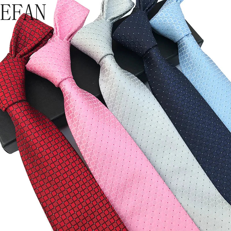 Corbatas de seda tejidas en jacquard con diseño de cachemira a cuadros para hombre, corbatas de 8 cm a rayas para trajes de negocios, bodas y fiestas.