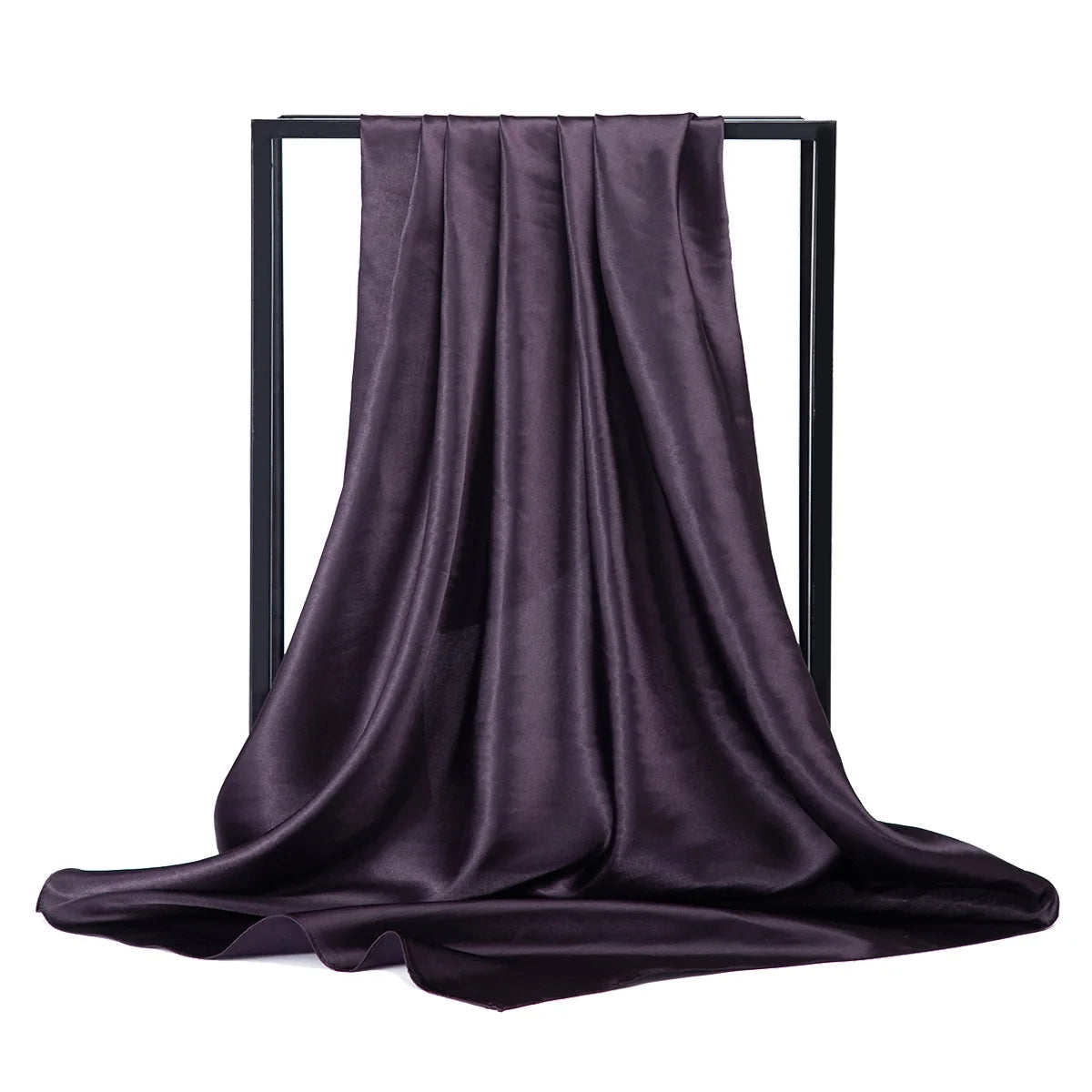 Foulard carré en soie de haute qualité 90 x 90 cm pour femme, châle uni, pour le bureau, pour les cheveux, pour le cou, pour musulmane, en Inde