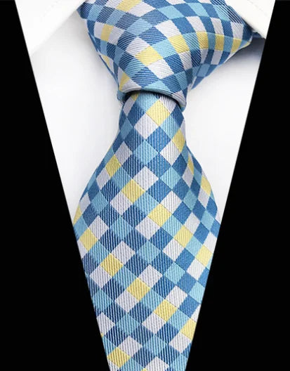 Corbatas de seda tejidas en jacquard con diseño de cachemira a cuadros para hombre, corbatas de 8 cm a rayas para trajes de negocios, bodas y fiestas.