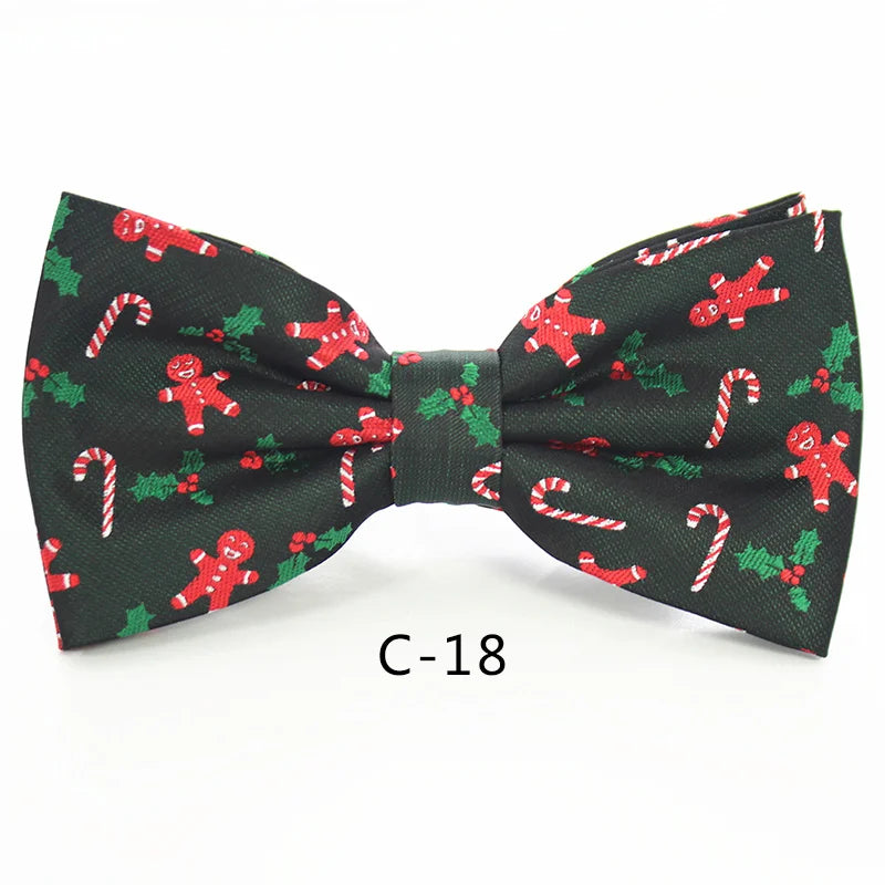 JEMYGINS Christmas Bow Ties for Mens Shirt Snowflake Christmas Tree Pattern Men Silk Bow Tie Christmas Party Gift