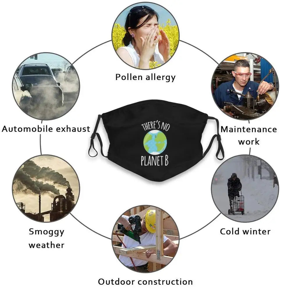 There'S No Planet B Earth Day Print Funny Print Reusable Pm2.5 Filter Face Mask Earth Day Ecology Nature Lovers