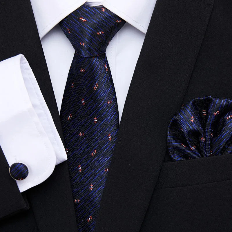 Newest style Green Tie For Men Holiday Present Tie Pocket Squares Set Necktie Striped Wedding Accessories Man