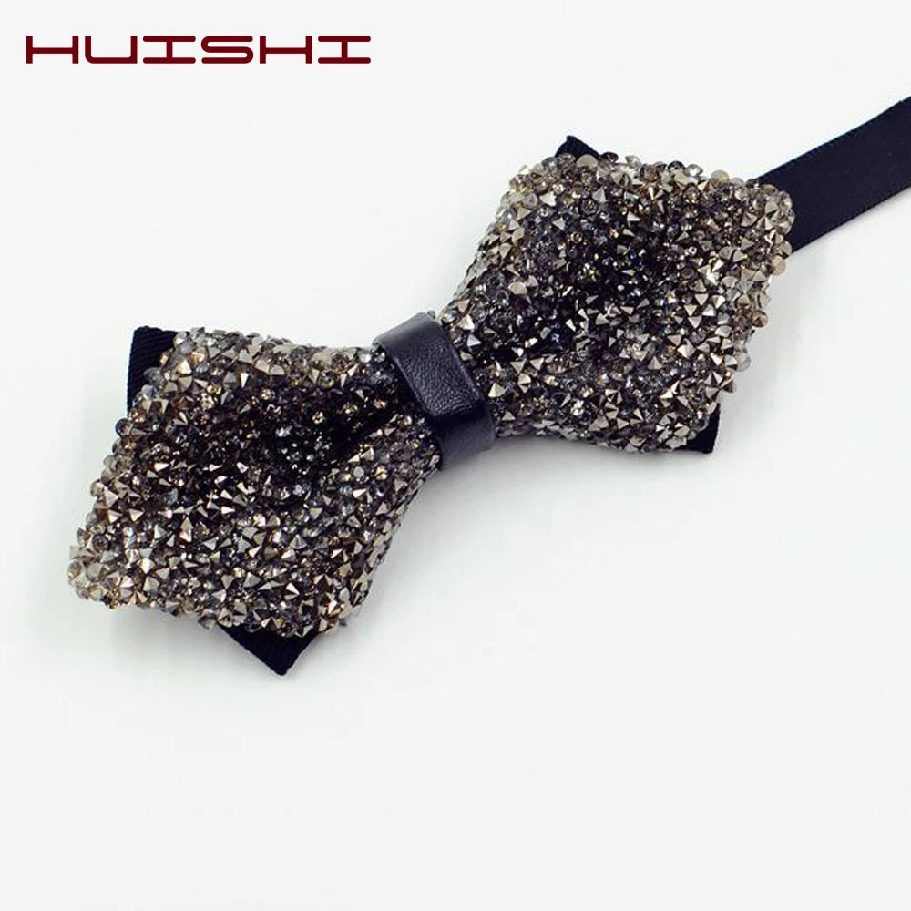 Nœud papillon rose diamant pour homme, nœud papillon strass, accessoire de mariage tendance