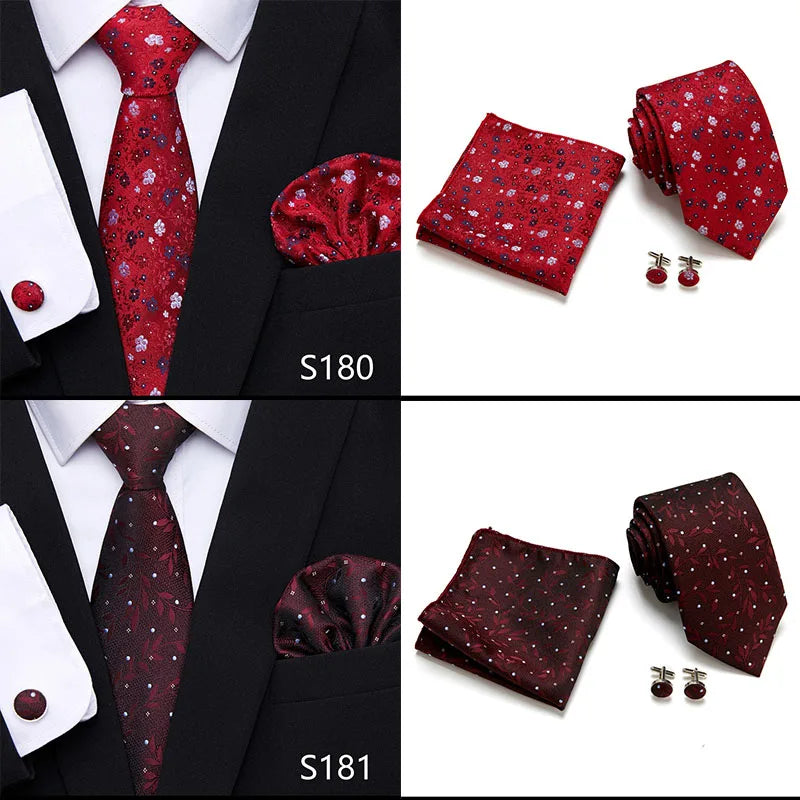 Newest style Green Tie For Men Holiday Present Tie Pocket Squares Set Necktie Striped Wedding Accessories Man