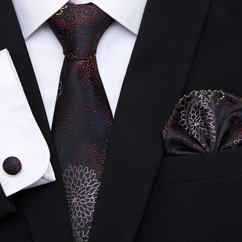 Newest style Green Tie For Men Holiday Present Tie Pocket Squares Set Necktie Striped Wedding Accessories Man