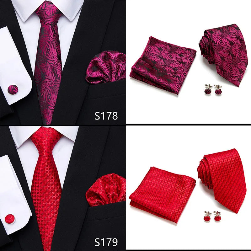 Newest style Green Tie For Men Holiday Present Tie Pocket Squares Set Necktie Striped Wedding Accessories Man