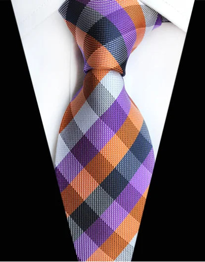 Corbatas de seda tejidas en jacquard con diseño de cachemira a cuadros para hombre, corbatas de 8 cm a rayas para trajes de negocios, bodas y fiestas.