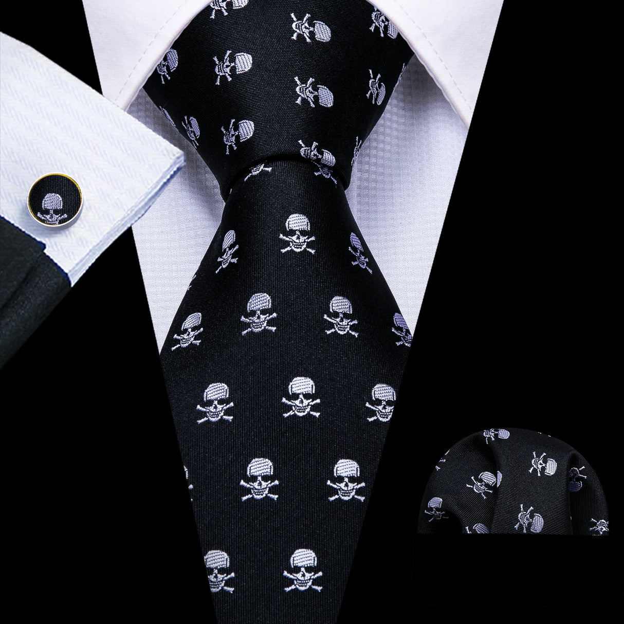 Ensemble de cravates pour homme, motif dinosaure, bleu marine et doré, 8,5 cm, en soie, idéal pour un mariage, FA-5191