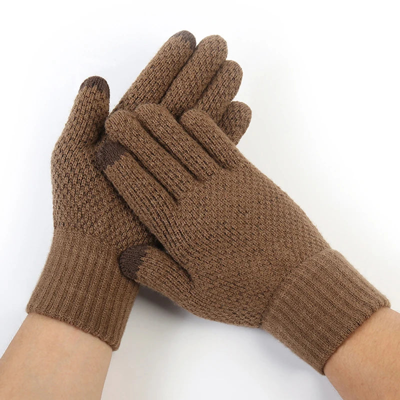 Rimiut Thick Knitted Men Winter Gloves Imitation cashmere Two Layer Causal Adult Gloves Male Mitten Thicken Wool Cashmere Autumn