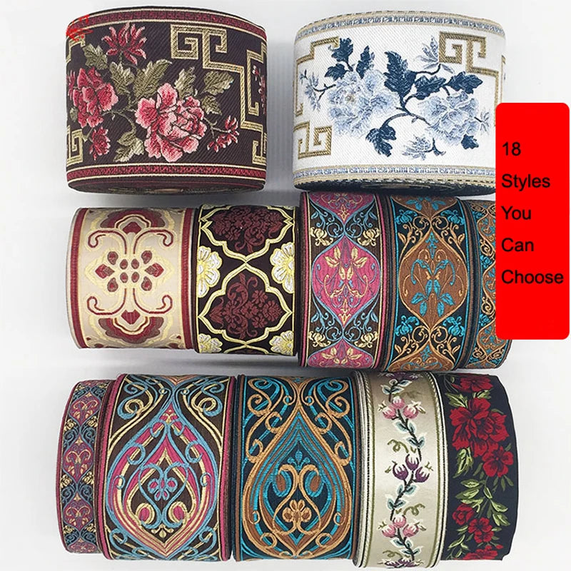 Cinta escocesa de flores de colores de 1 m, venta al por mayor, hermosa cinta para regalo navideño, tela de encaje HB164