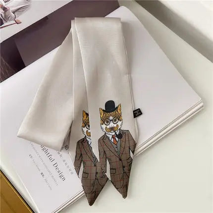 Foulard en soie imprimé animal pour femme, nouveau style décoratif, petit foulard en soie, pour les affaires en Europe et en Amérique