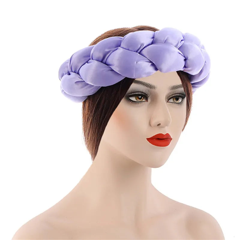 New Satin Twist Braids Hair Tie Braid Headband Women Elastic Hair Bands Ladies Turban Bandage Headwear African Hair Accessories