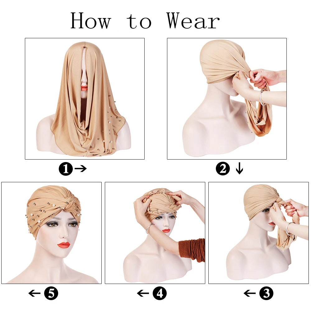 Turban intérieur en daim pour femme musulmane
