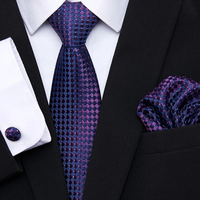 Newest style Green Tie For Men Holiday Present Tie Pocket Squares Set Necktie Striped Wedding Accessories Man