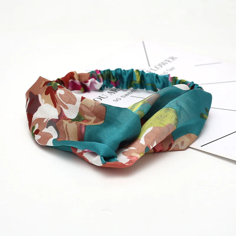 2020 Fashion Bohemian Headband Print Hairbands For Women Girls Vintage Cross Knot Turban Bandanas Headwear Hair Accessories