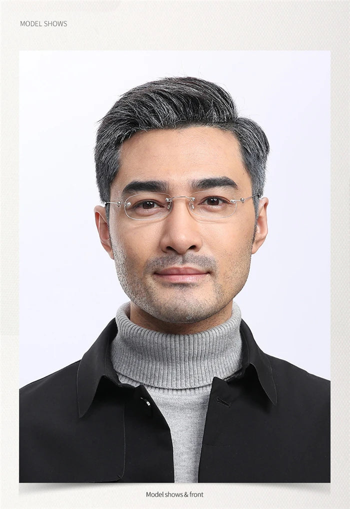 Frameless Nearsighted Glasses Finished Women Men Metal Leg Rimless Square Diopter Eyeglasses -1.0 -1.5 -2.0 -2.5 -3.0 -3.5 -4.0
