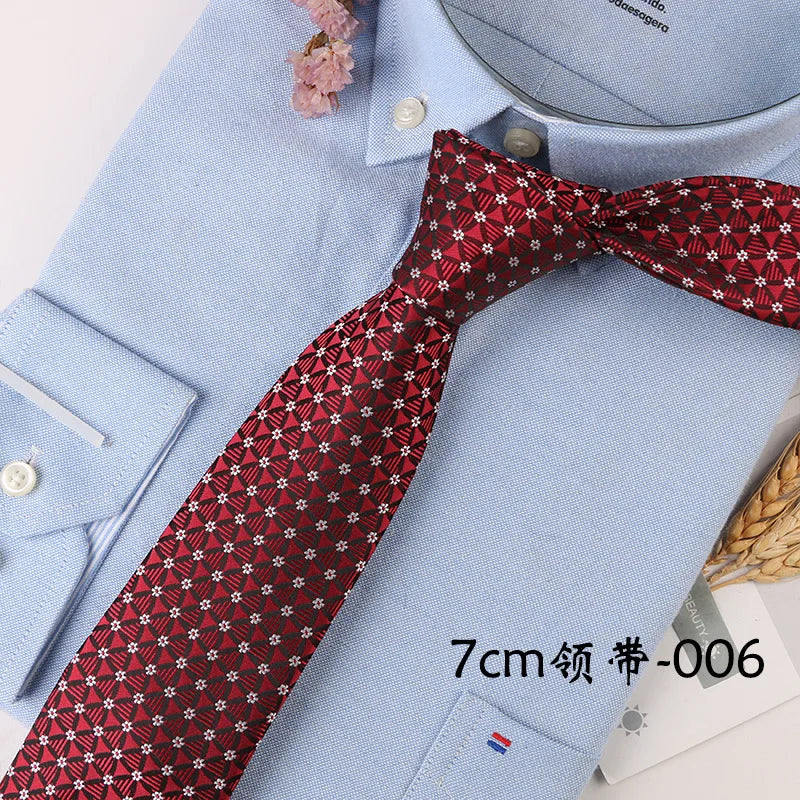 Corbata Hombre corbata 7cm cravates pour hommes de luxe rayures bleues cravate affaires Corbatas Para Hombre Mariage cadeau chemise accessoires