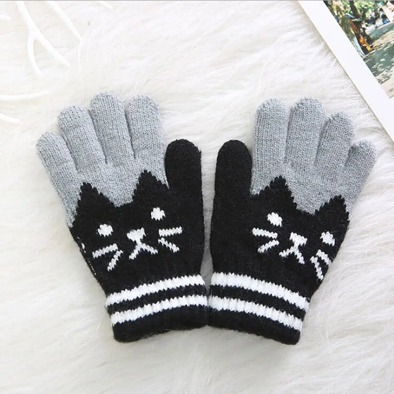 Gants d'hiver tricotés pour enfants, bébés, filles et garçons, mitaines chaudes, motif dessin animé, pour tout-petits, pour l'extérieur, mignons, 2019