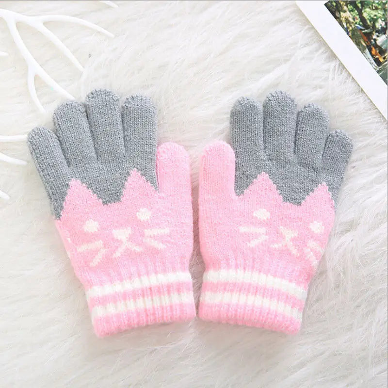 Gants d'hiver tricotés pour enfants, bébés, filles et garçons, mitaines chaudes, motif dessin animé, pour tout-petits, pour l'extérieur, mignons, 2019
