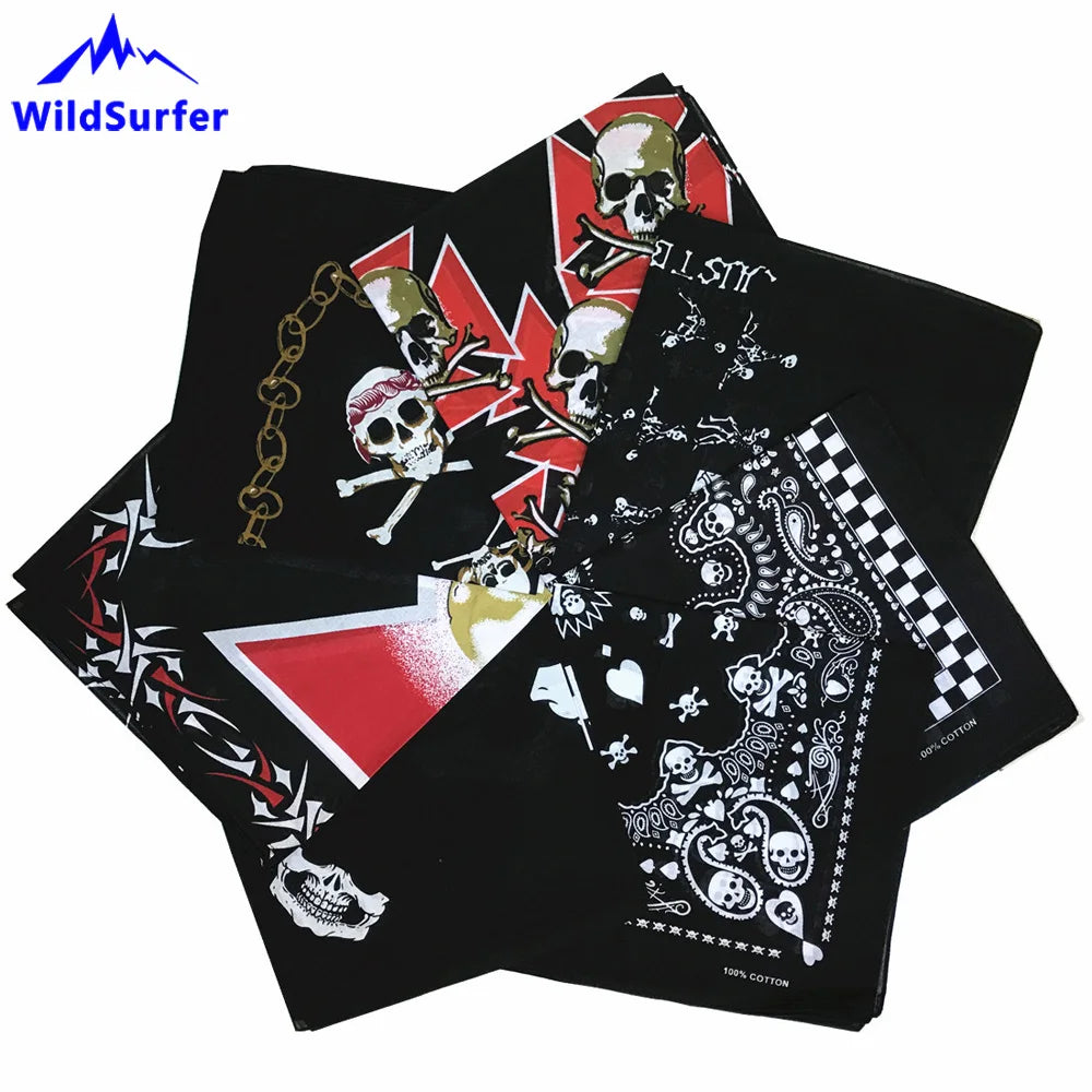 Totenkopf-Wanderschals, Outdoor-Baumwoll-Bandana, Laufhalstuch, Radfahren, Sturmhaube, Stirnband, Angelmaske, Hip-Hop-Kopfbedeckung