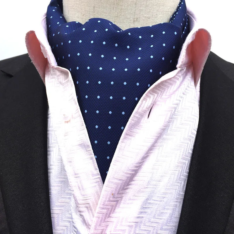 DANKEYISI Hochwertiger, modischer Luxus-Seidendruck-Herrenschal mit gepunkteten Schals, Anzugschal aus England, Jacquard, für Herren