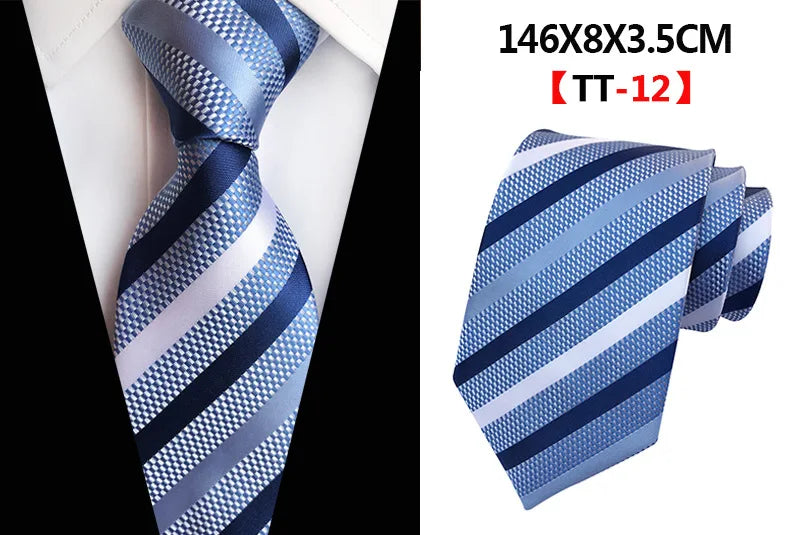 Corbatas de seda tejidas en jacquard con diseño de cachemira a cuadros para hombre, corbatas de 8 cm a rayas para trajes de negocios, bodas y fiestas.