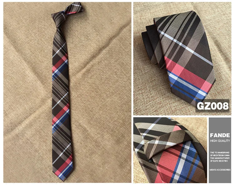 Mans 6cm Skinny Ties Striped Plaid Neckties Fashion Tie Jacquard Classics Business Mens Wedding Party Dress Woven Slim Tie