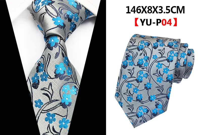 Corbatas de seda tejidas en jacquard con diseño de cachemira a cuadros para hombre, corbatas de 8 cm a rayas para trajes de negocios, bodas y fiestas.