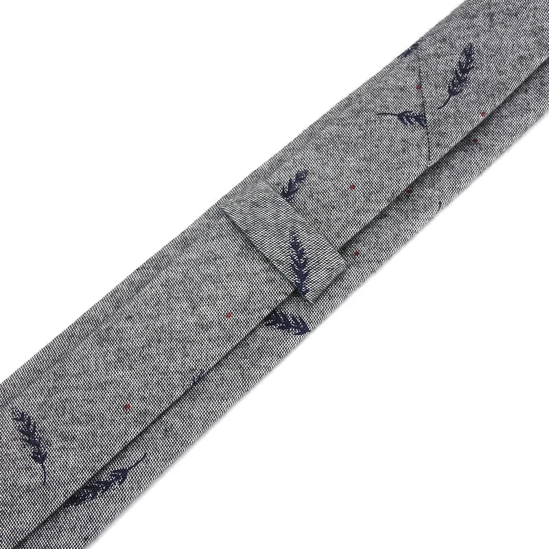 Cravate décontractée en coton pour homme, 6 cm, motif feuilles, imprimé oiseaux, style classique, idéal pour un mariage ou une soirée