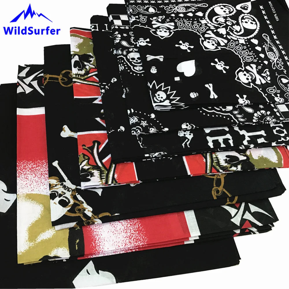 Totenkopf-Wanderschals, Outdoor-Baumwoll-Bandana, Laufhalstuch, Radfahren, Sturmhaube, Stirnband, Angelmaske, Hip-Hop-Kopfbedeckung