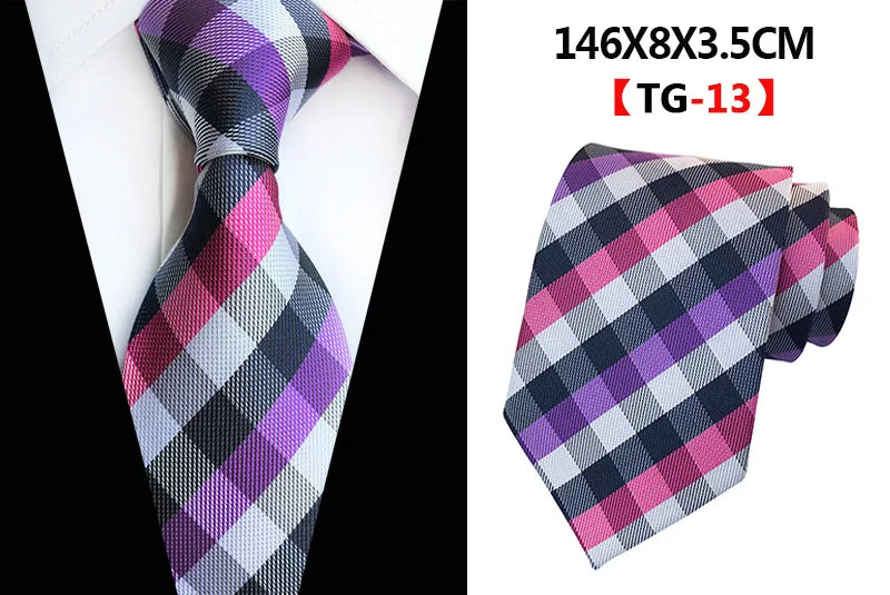 Corbatas de seda tejidas en jacquard con diseño de cachemira a cuadros para hombre, corbatas de 8 cm a rayas para trajes de negocios, bodas y fiestas.