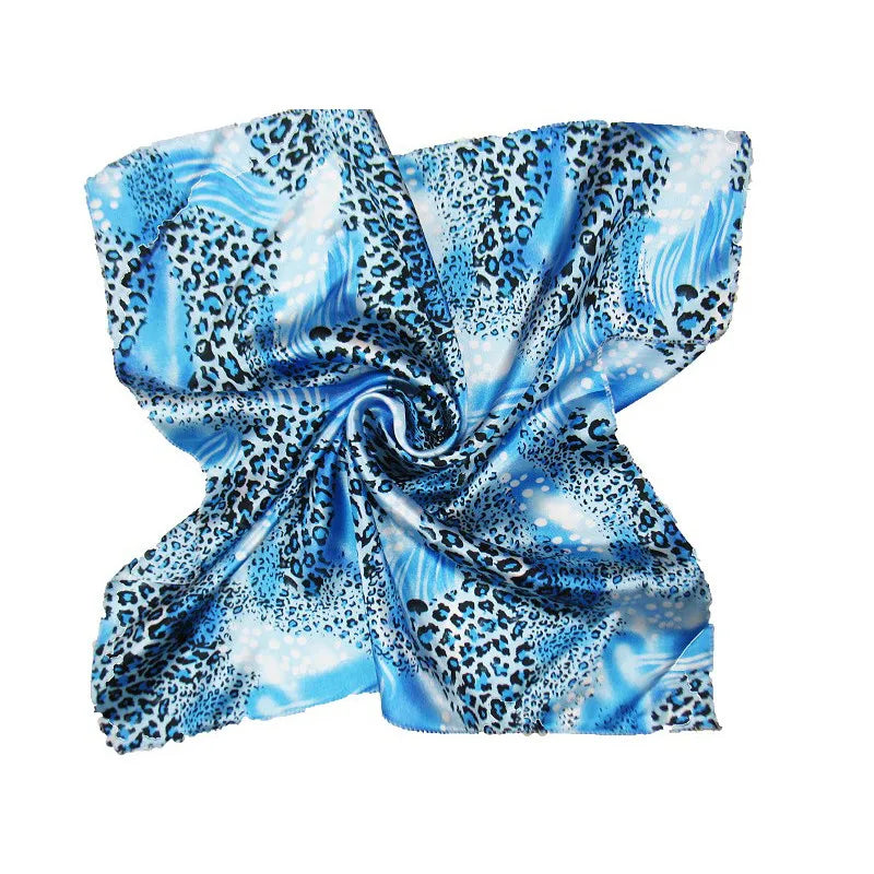 Square Scarf Hair Tie Fashion Korean Print Animal Leopard Business Small Head neck Satin Silk Scarf For Women