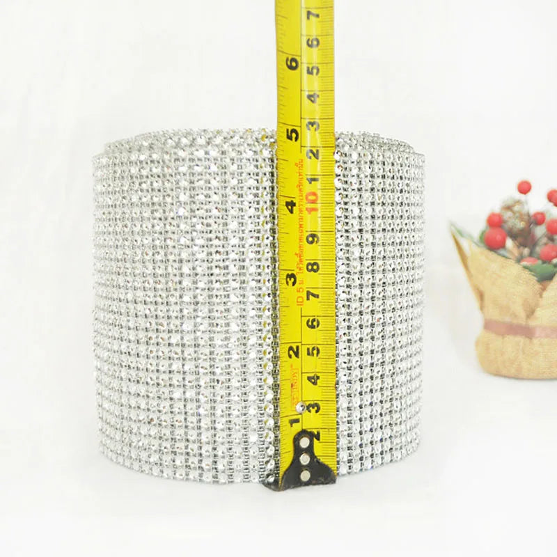 Rouleau de rubans en acrylique en forme de diamant, 12 cm x 91,5 cm, tulle cristal scintillant, décoration pour fête, anniversaire, mariage, bouquet, gâteau